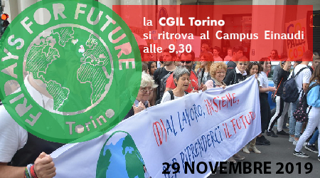 La Cgil Torino allo sciopero globale per il clima del 29 novembre