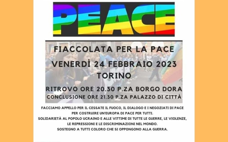 Veneredì 24 Febbraio la fiaccolata per la pace, a un anno dalla guerra in Ucraina