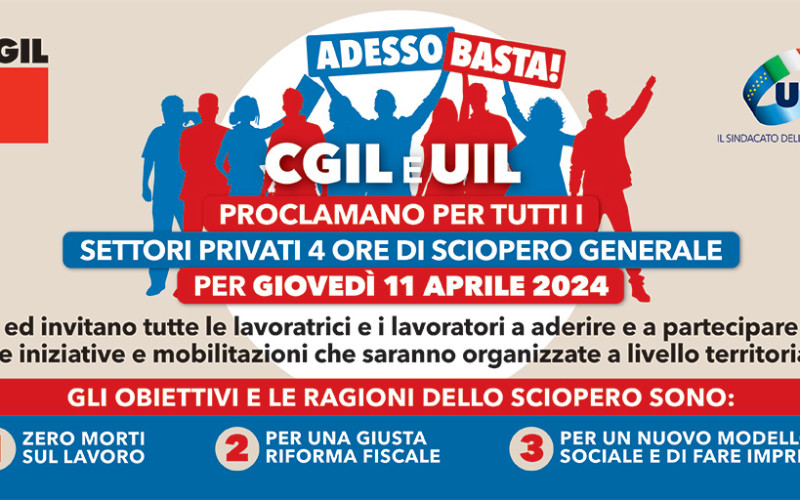 CGIL e UIL: sciopero generale per tutti i settori privati