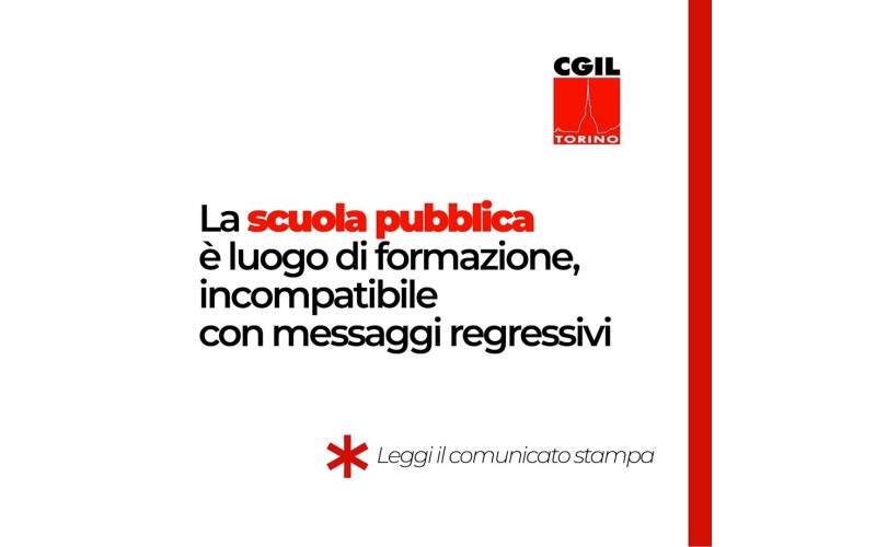 La scuola pubblica è luogo di formazione, incompatibile con messaggi regressivi