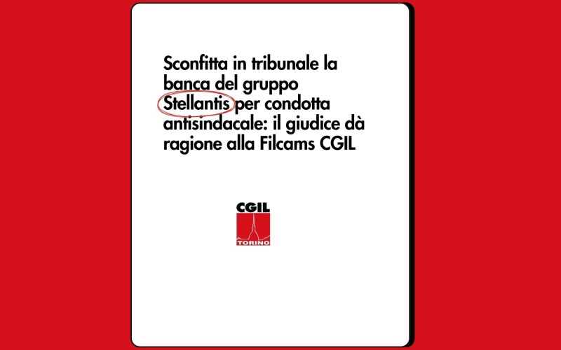 Sconfitta della banca di Stellantis per condotta antisindacale