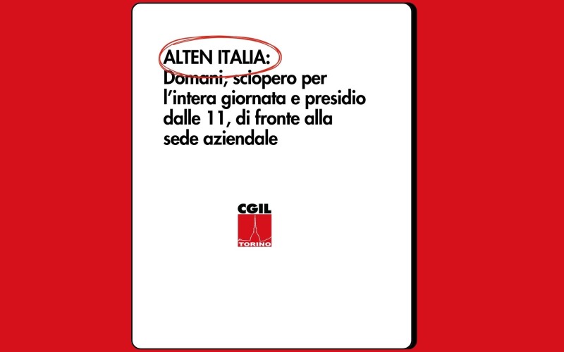 Alten Italia: lavoratrici e lavoratori in sciopero
