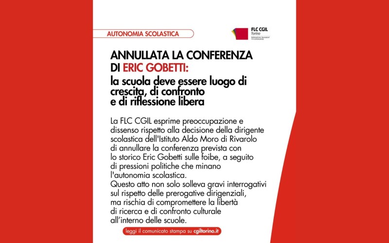 FLC Torino: la scuola deve essere luogo di crescita, di confronto e di riflessione libera