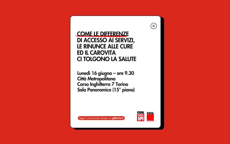 COME LE DIFFERENZE DI ACCESSO AI SERVIZI, LE RINUNCE ALLE CURE  ED IL CAROVITA CI TOLGONO LA SALUTE