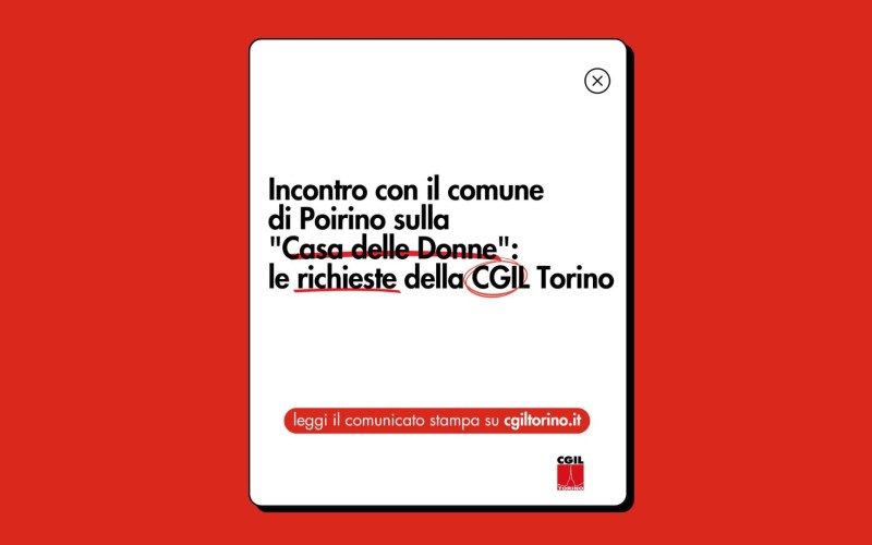 Incontro con il comune di Poirino sulla “Casa delle Donne”: le richieste della CGIL Torino
