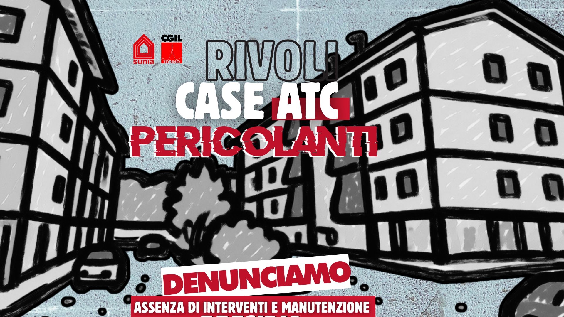 Rivoli, case ATC pericolanti: presidio per denunciare la grave mancanza di interventi di manutenzione