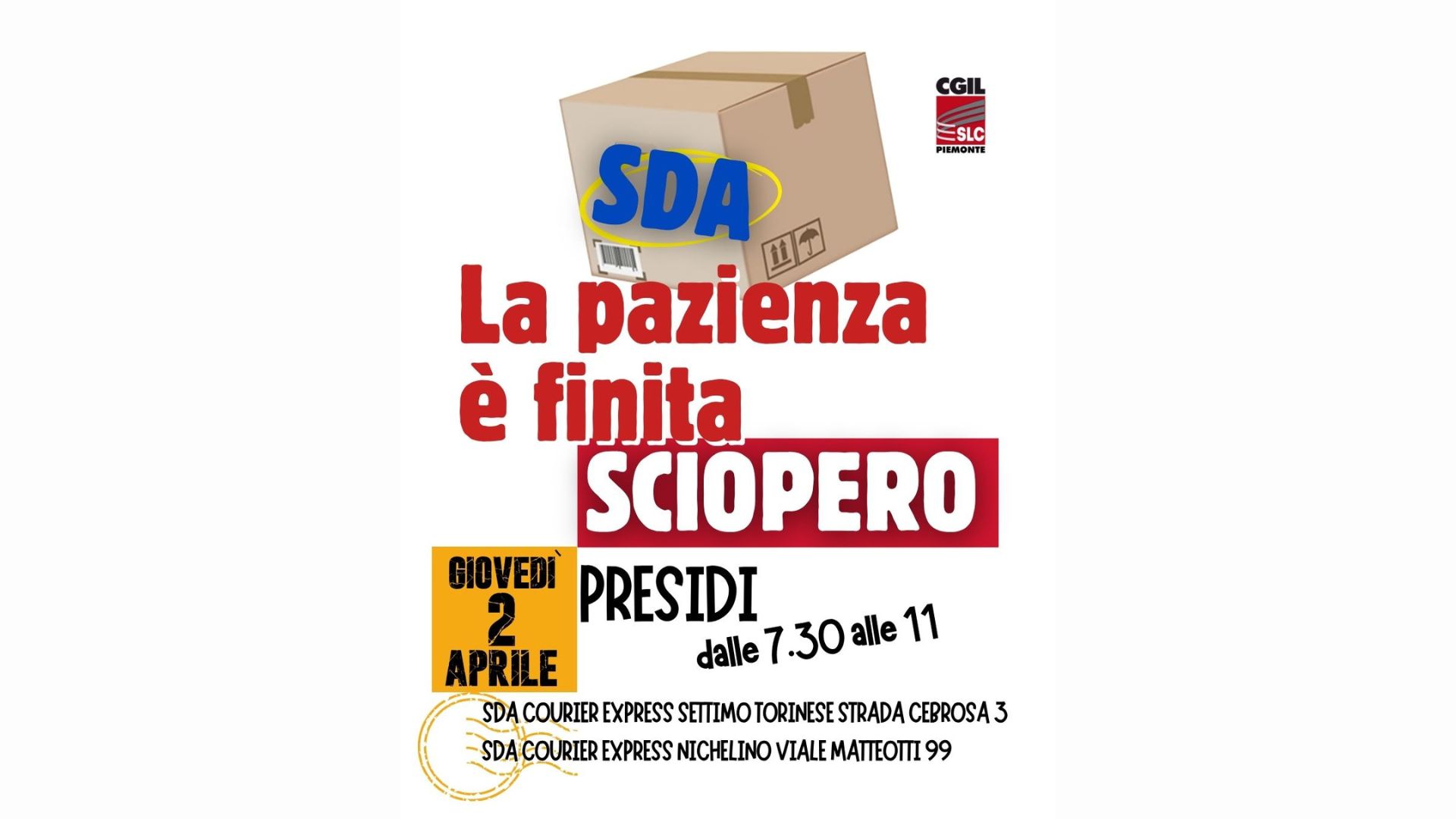 SDA: la pazienza &egrave; finita, sciopero!